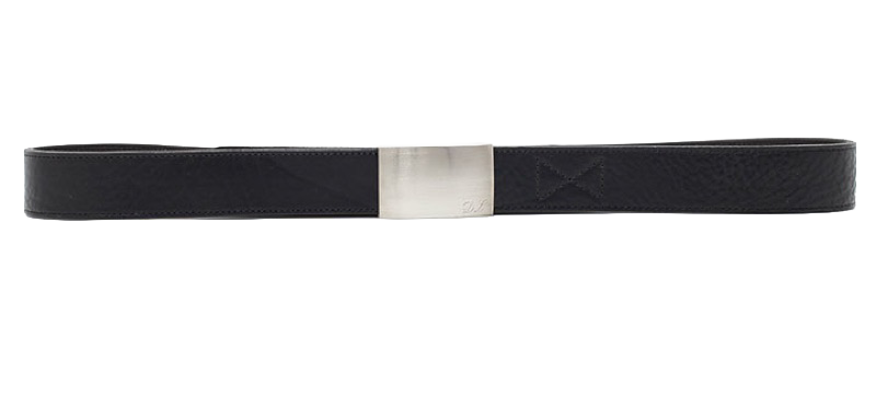 Damastschließe handgeschmiedet / 64-Lagen gefaltet / Pferd, Rind kaschiert / Riemenbreite 40mm — Koppelgürtel