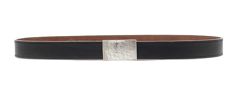 Bay. Rauten / Koppelschloß Neusilber / Büffel, Rind kaschiert / Stierriemen 6mm — Koppelgürtel