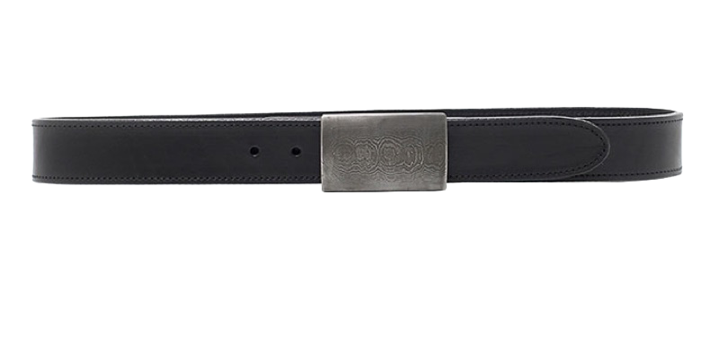 Koppelschloß Damast  / Büffel, Rind kaschiert / Riemenbreite 40mm — Koppelgürtel